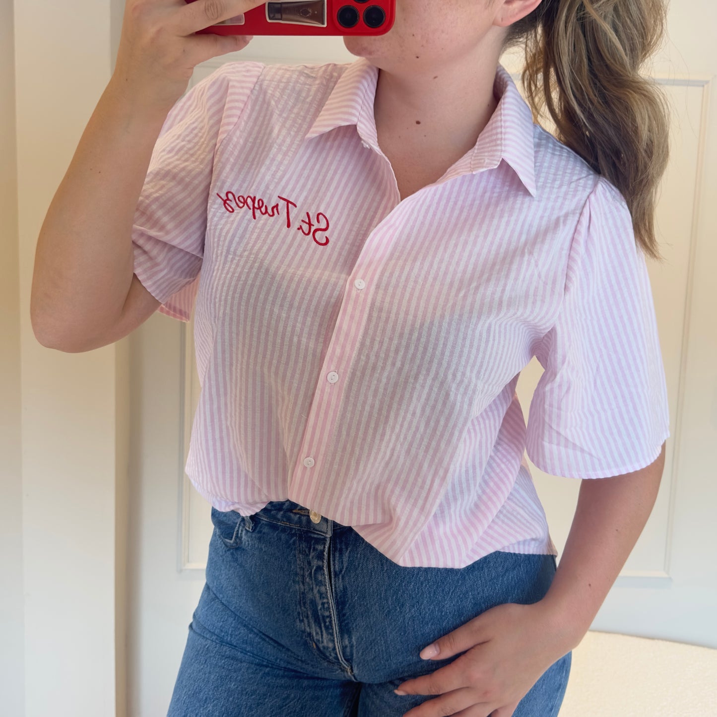 St tropez pink blouse