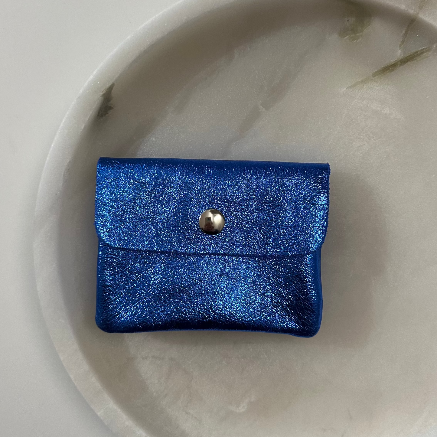 Portemonnee echt leer - Blauw