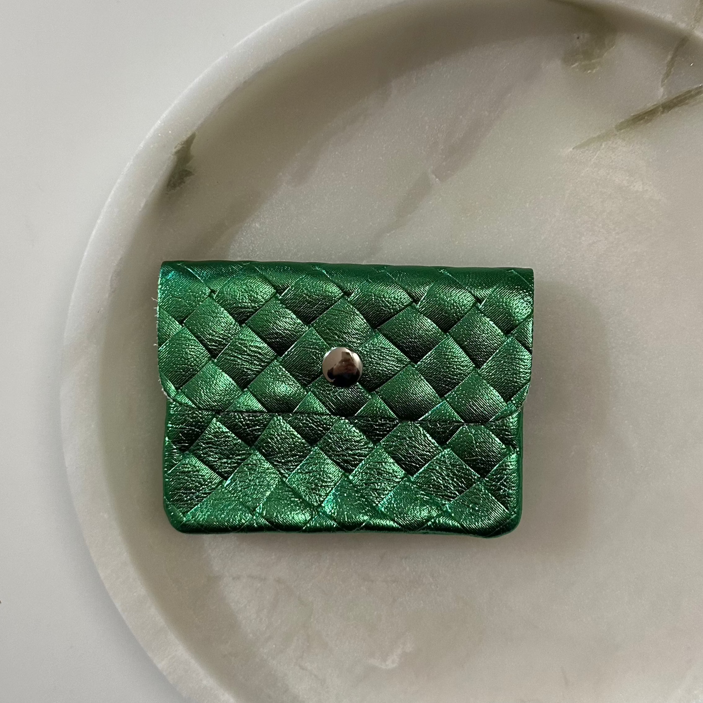 portemonnee echt leer - groen