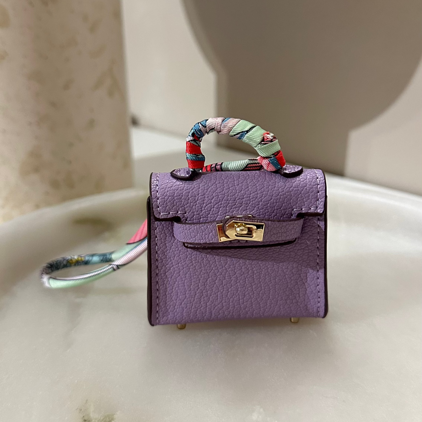 Bag charm - mini bag paars