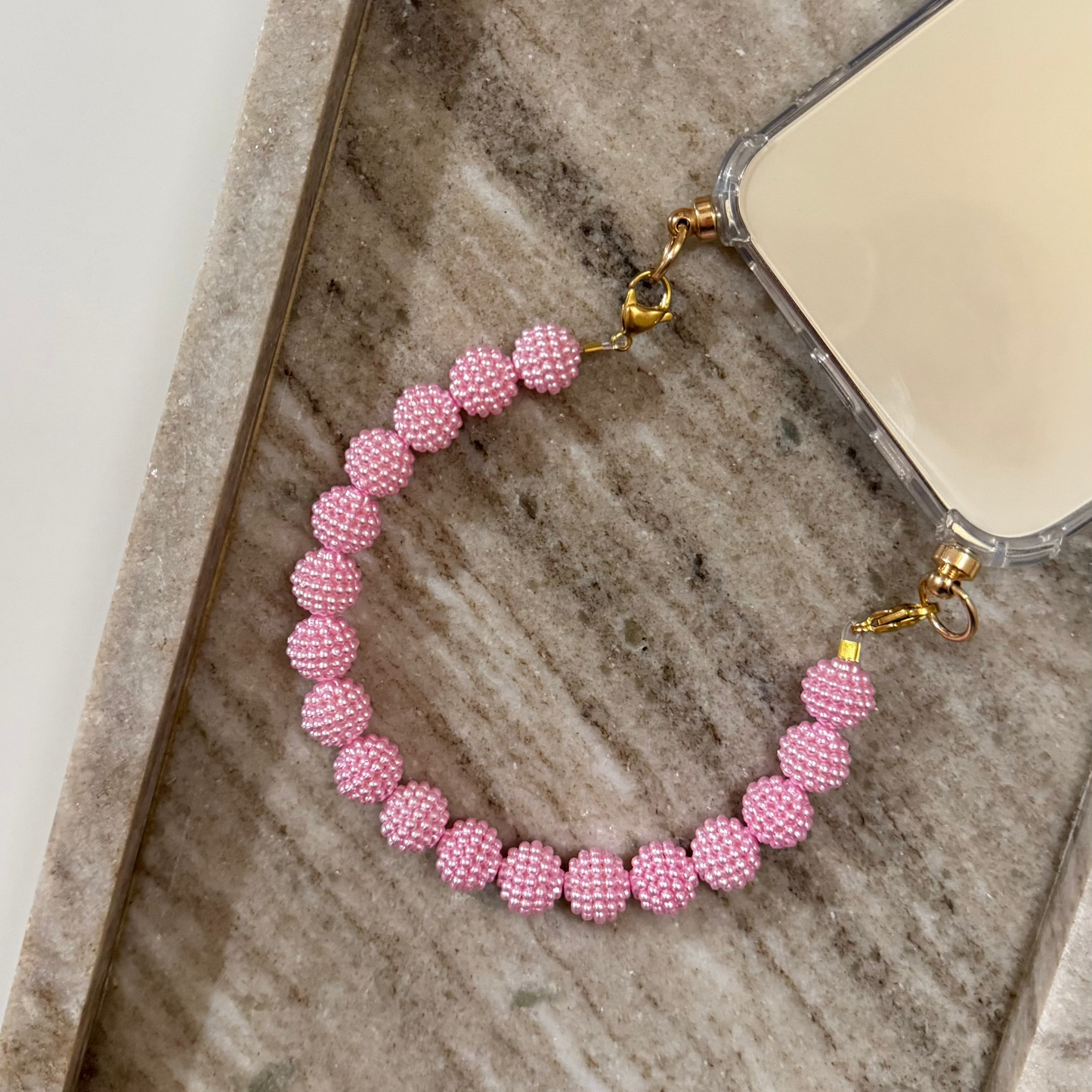 Phone cord candy balls - Light pink