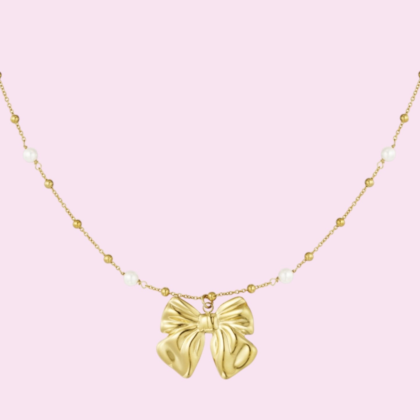Baby bow necklace gold