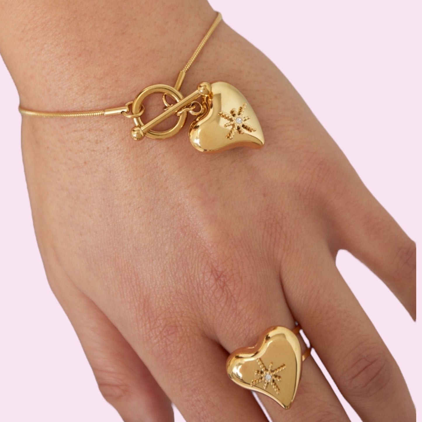 Star bracelet heart gold
