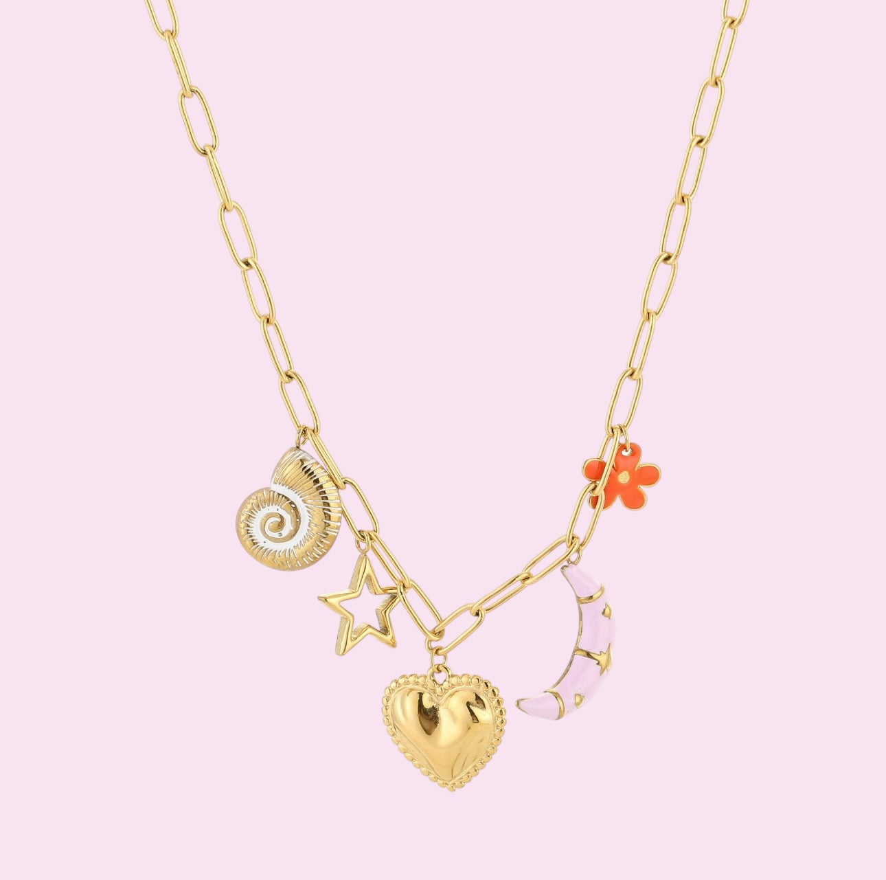 Bedelketting moonlight gold