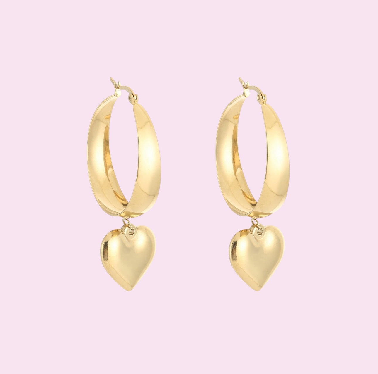 Hailey heart earring gold