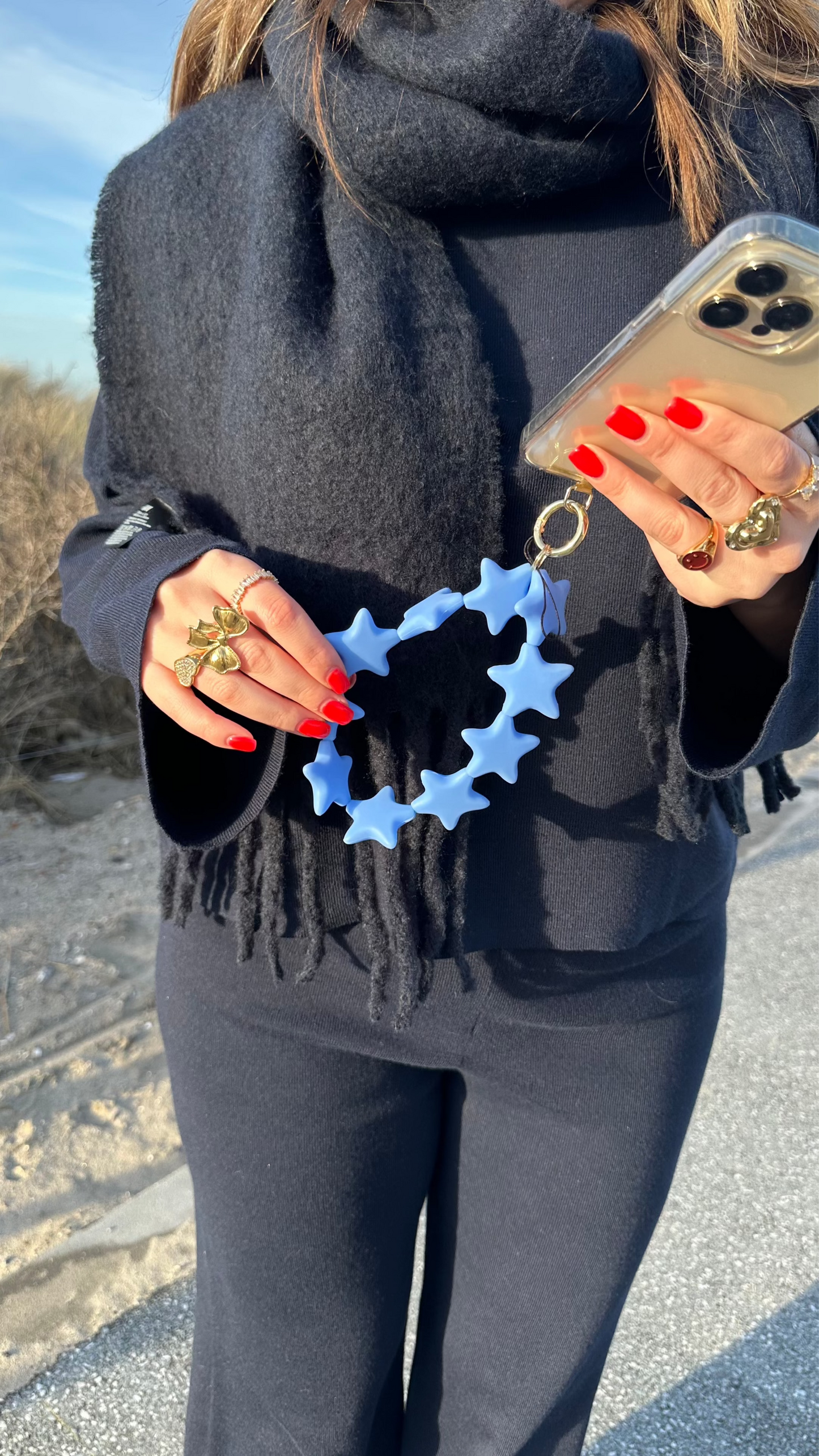 Phone cord - Stars Blue