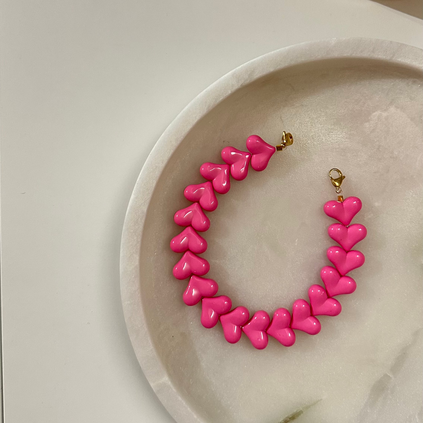 Heart phone cord - Summer pink