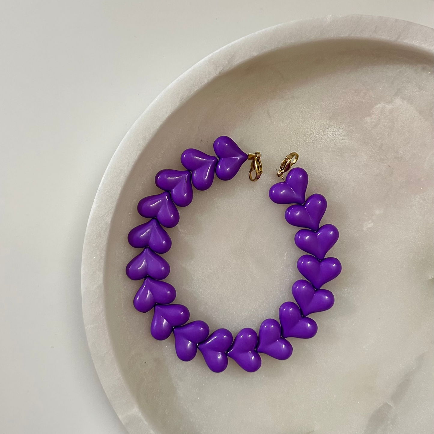 Heart phone cord - Paars