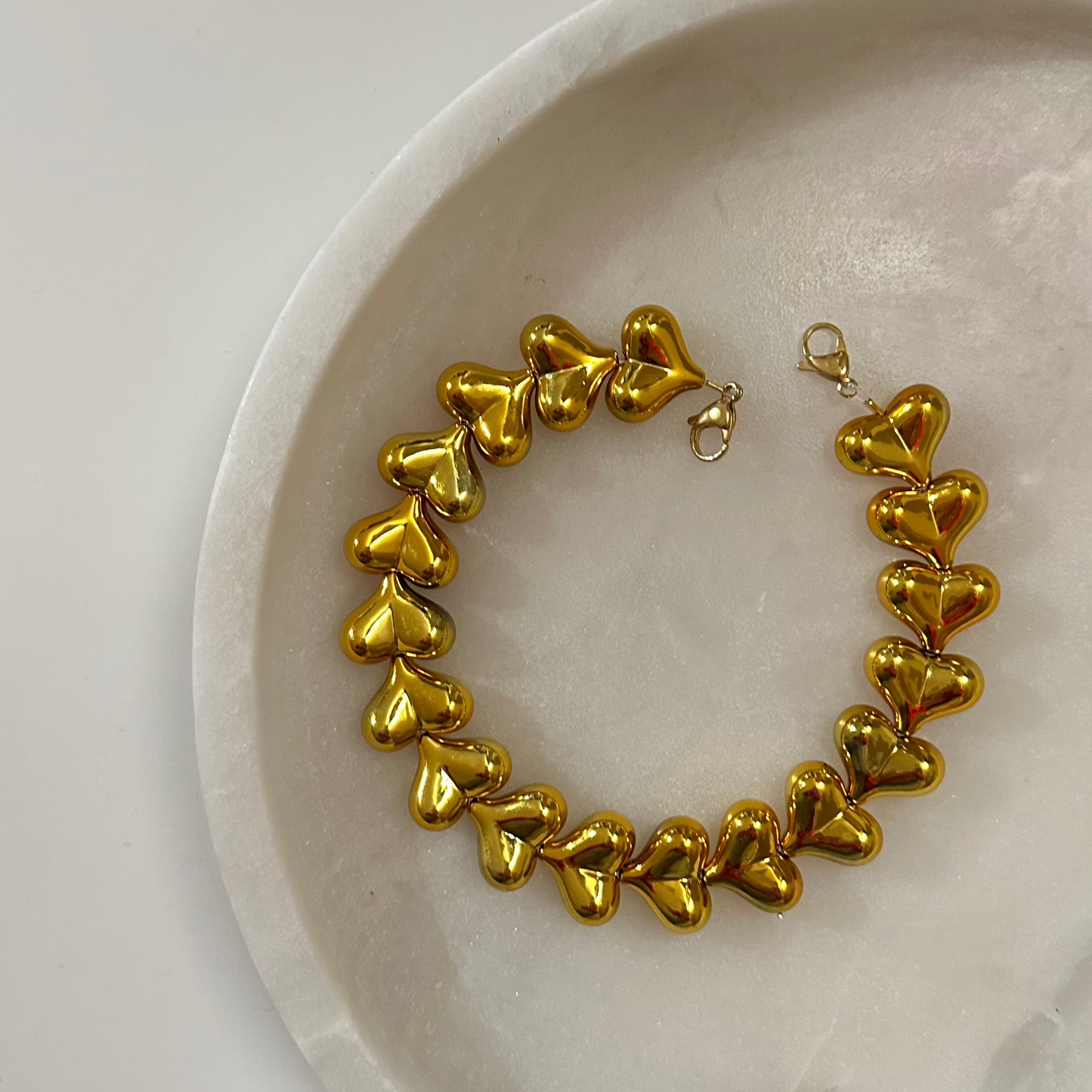 Heart phone cord - Gold