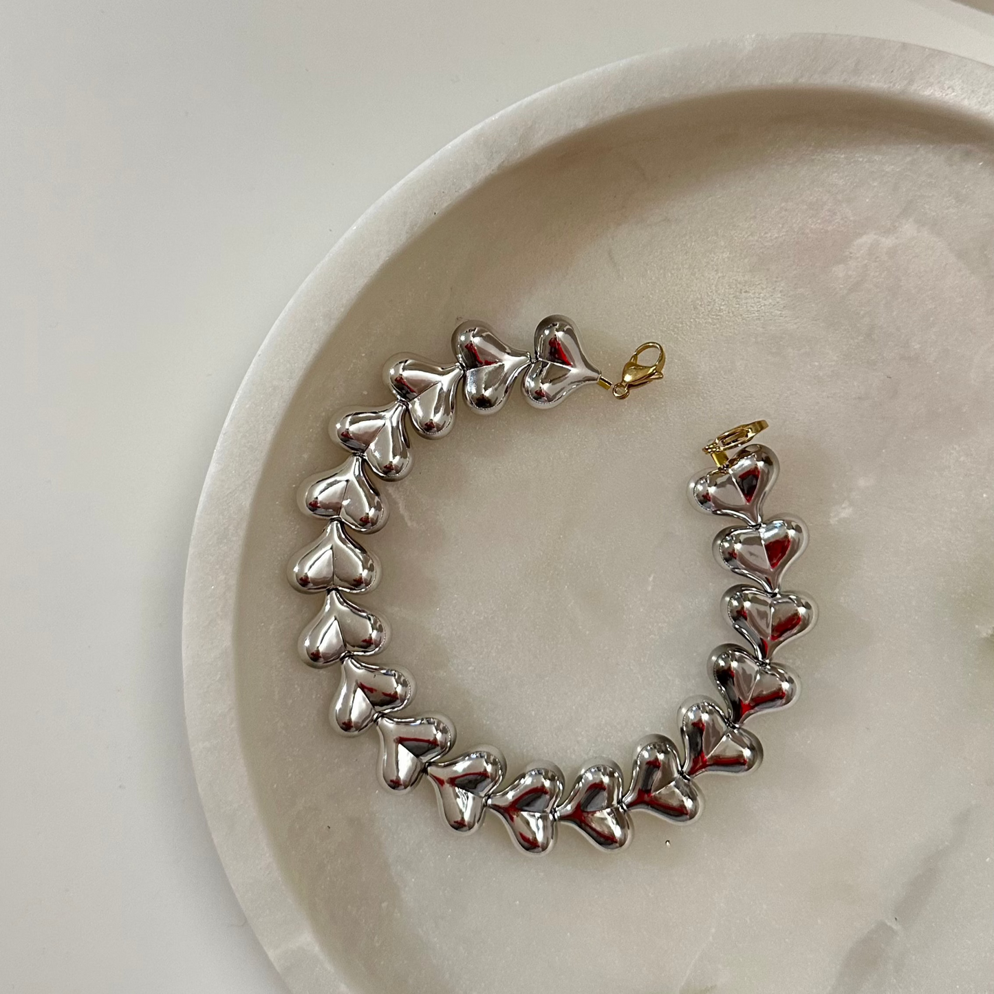Heart phone cord - Silver