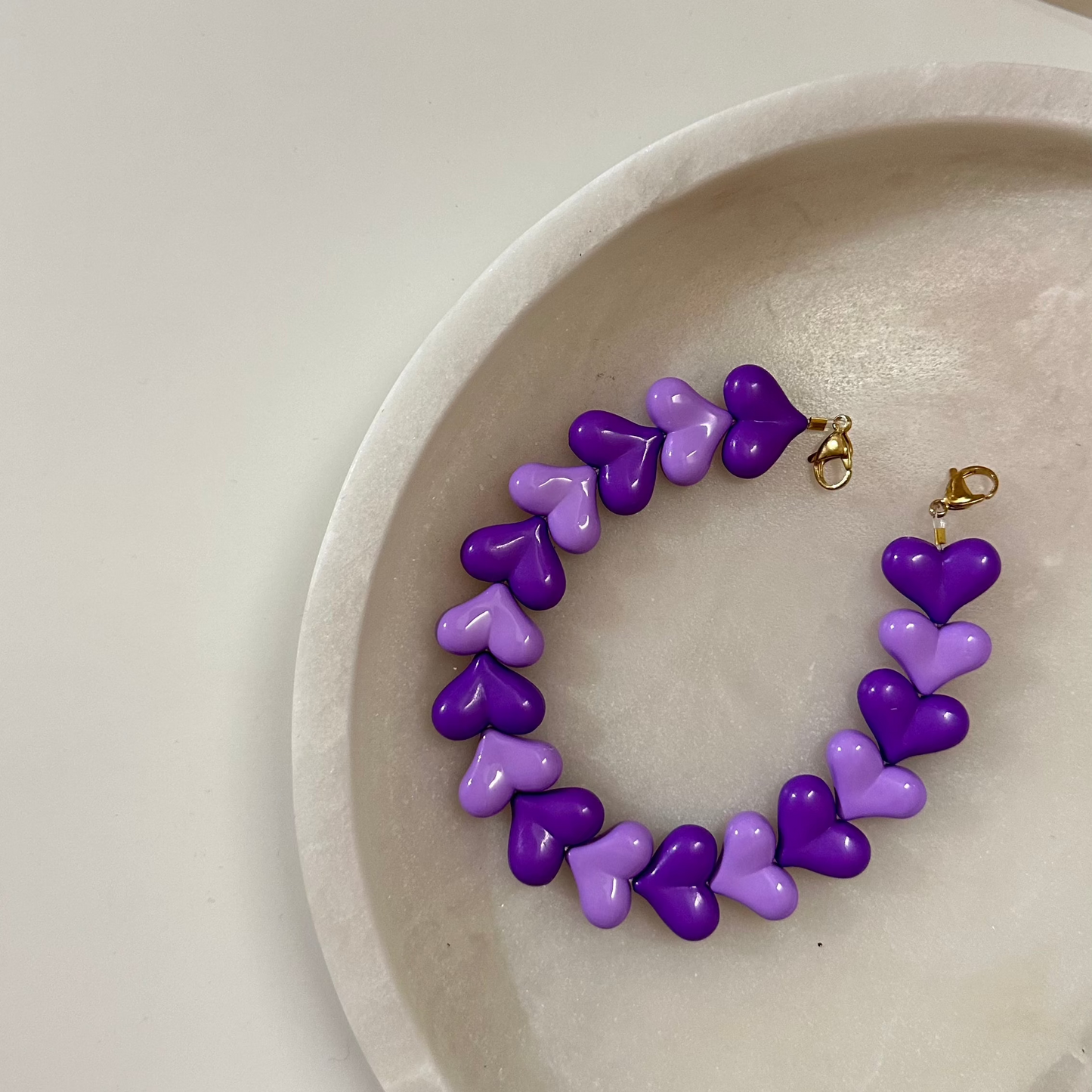 Heart phone cord - Mixed color paars