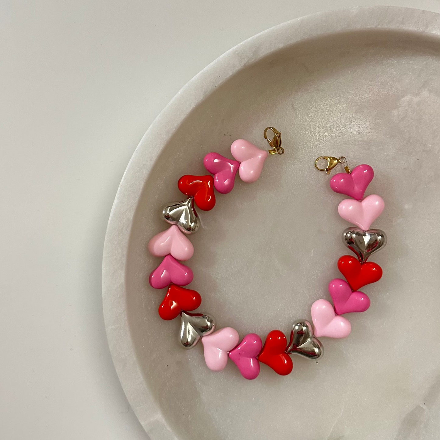 Heart phone cord - Valentijn zilver