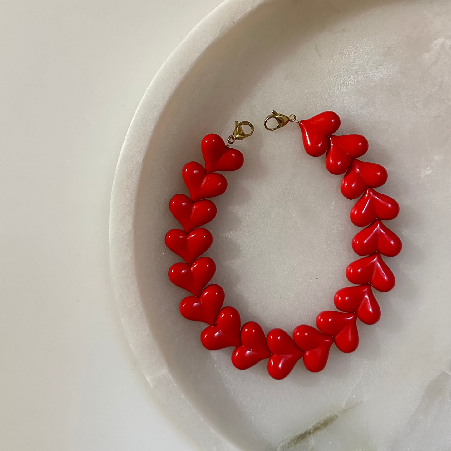 Heart phone cord - Rood