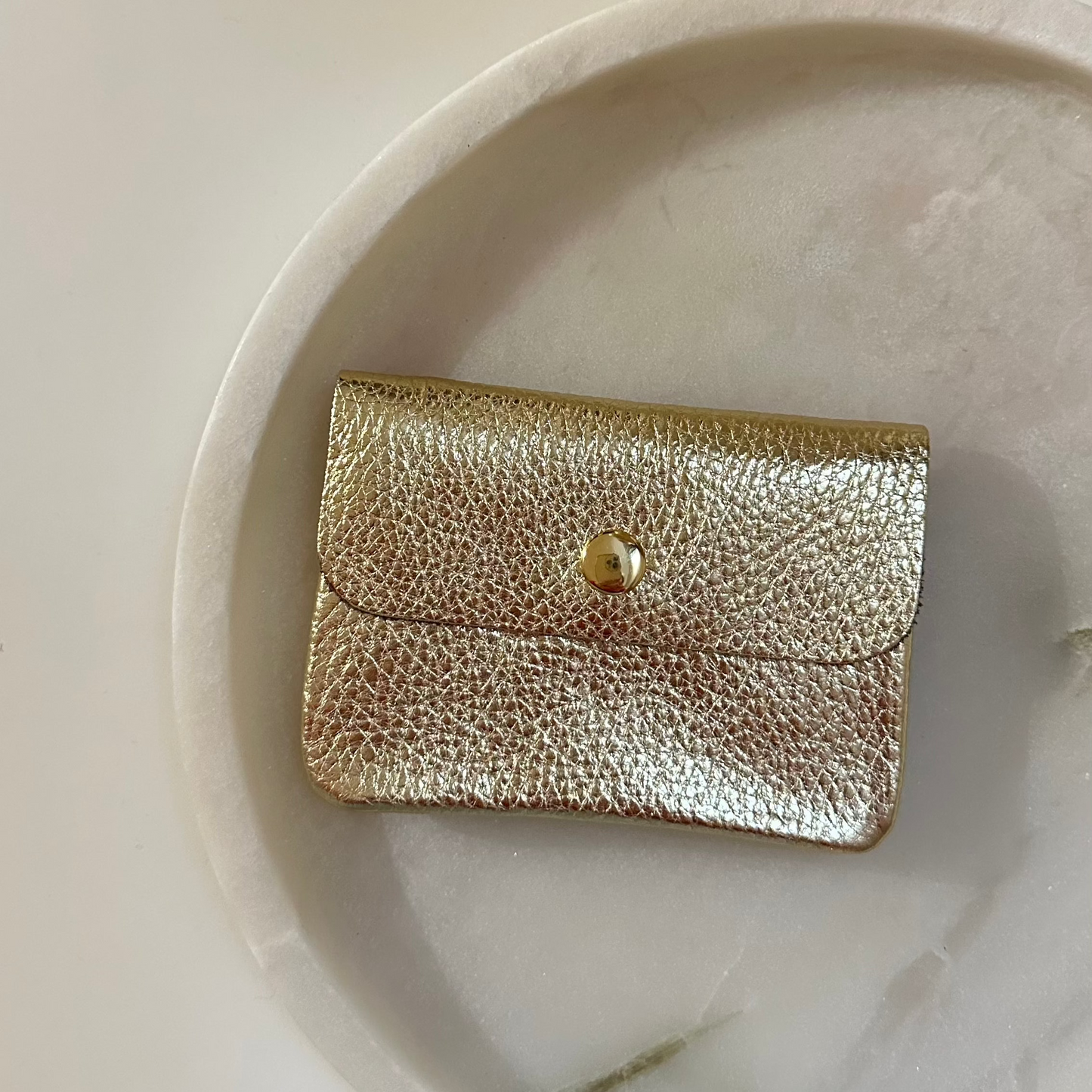 Portemonne echt leer - gold