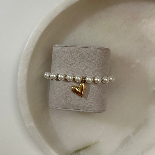 Pearl heart bracelet