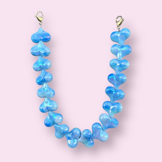 Cloud blue heart phone cord