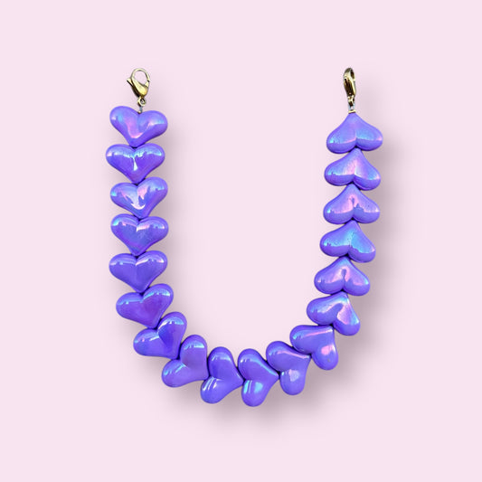 Shimmer purple heart phone cord