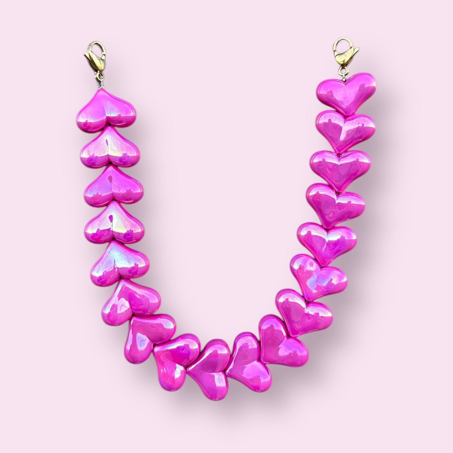 Shimmer pink heart phone cord