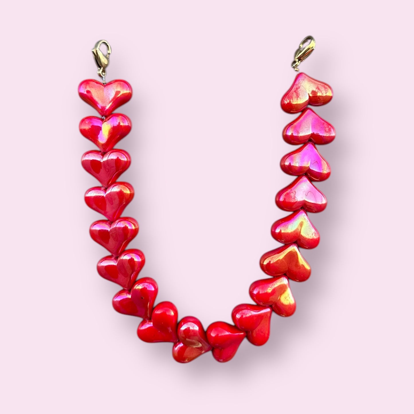 Shimmer red heart phone cord