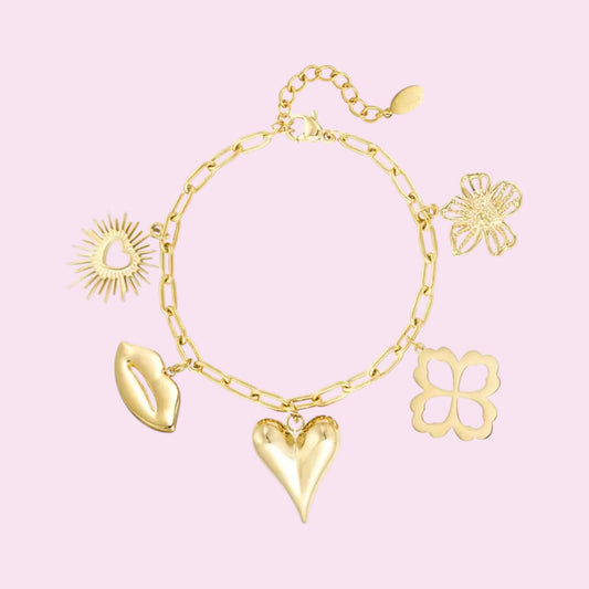 Golden glow charm bracelet