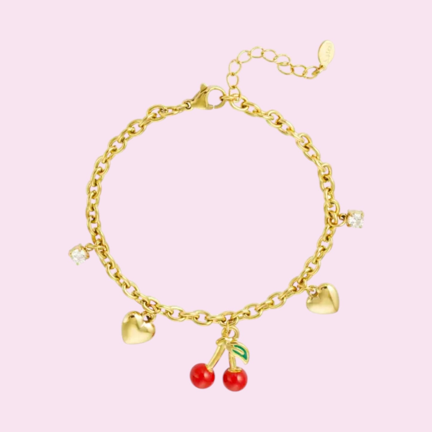 Lovely cherry bracelet gold