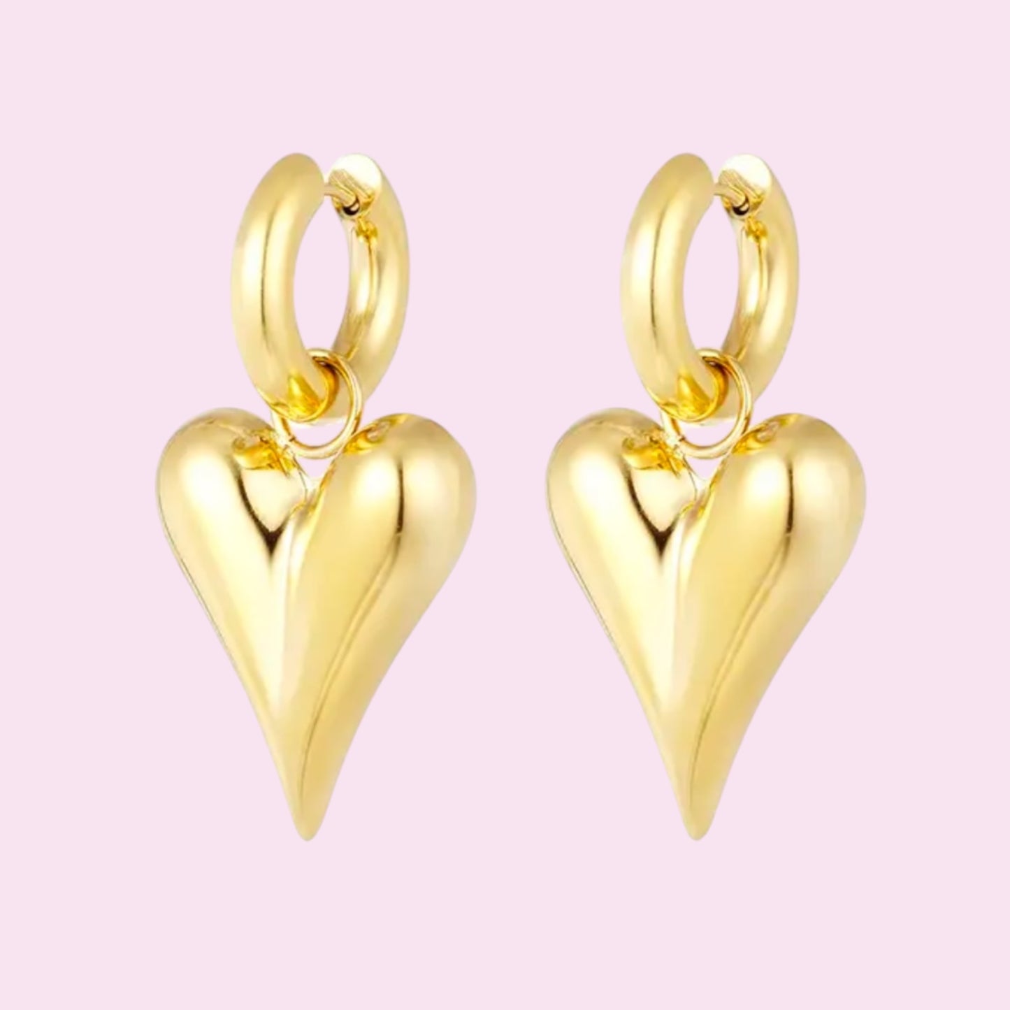 Big heart earrings gold