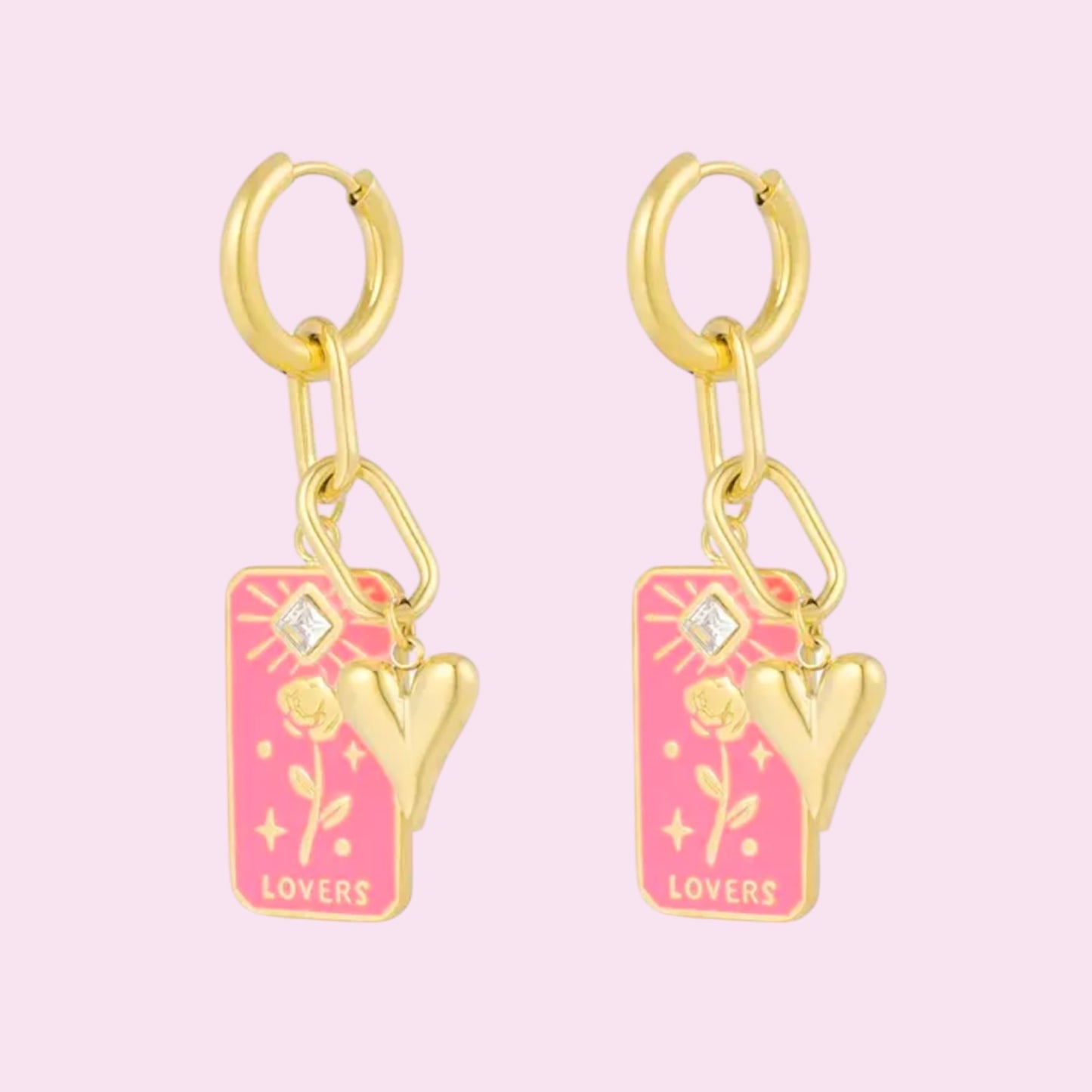 Lover earrings gold