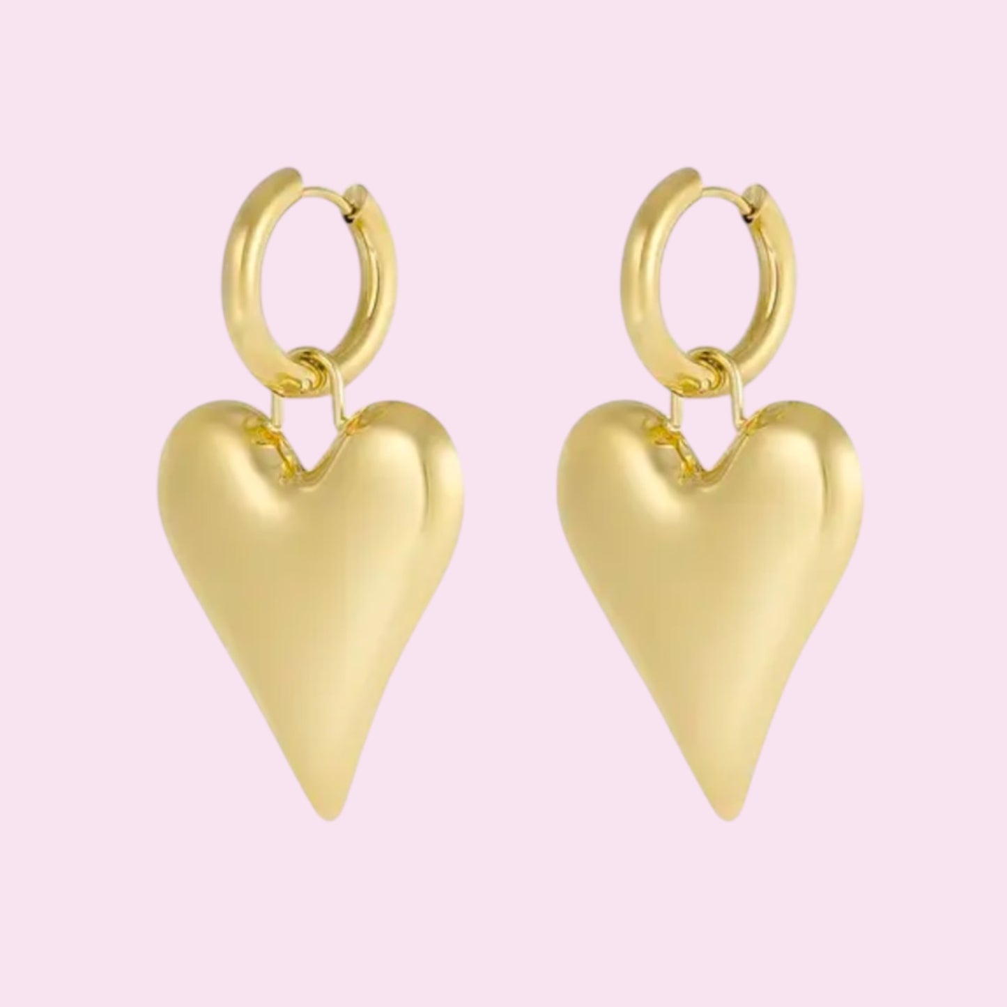 Lindsay big heart earrings gold